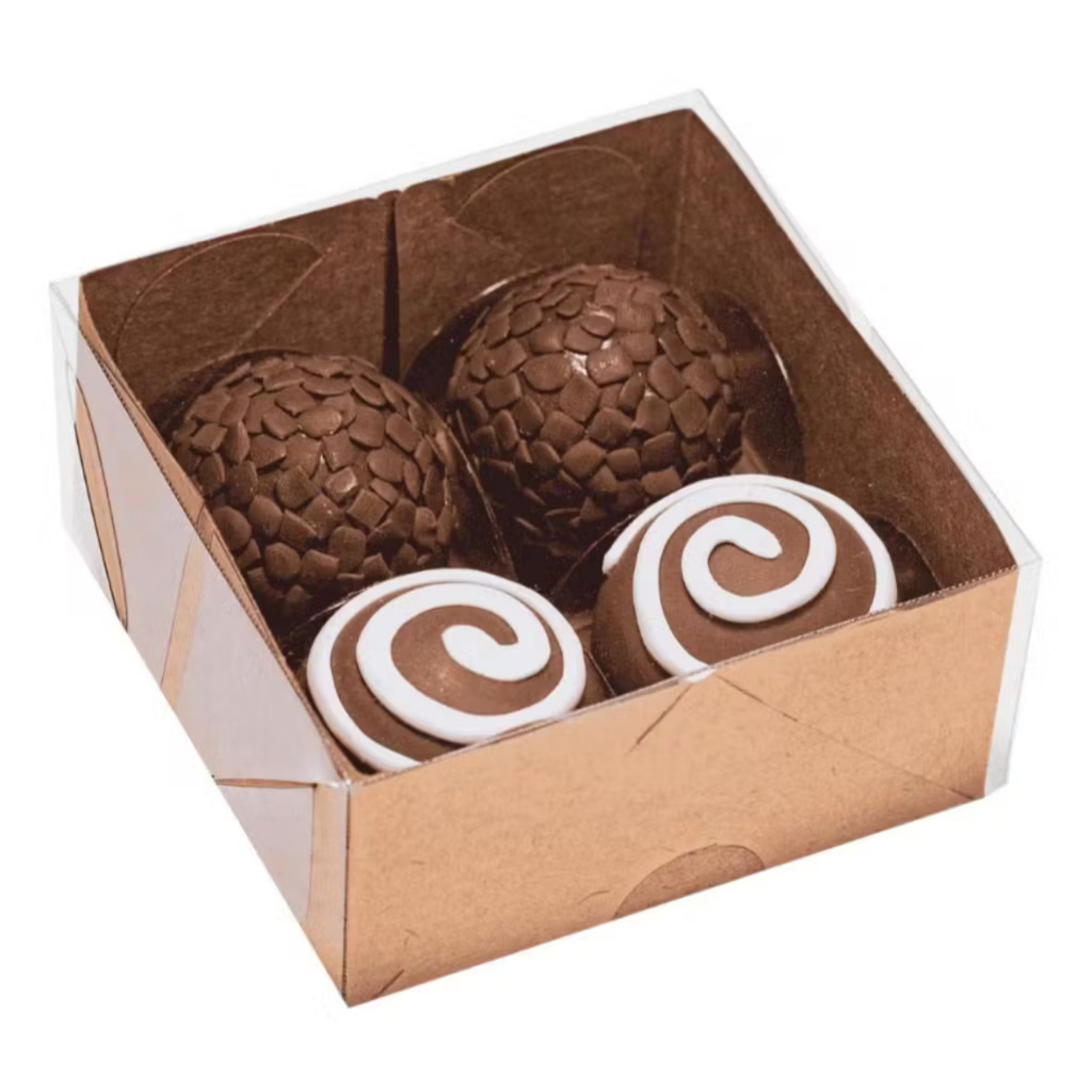Caixas para brigadeiro 4 doces IDEIA EMBALAGENS bombom, brow