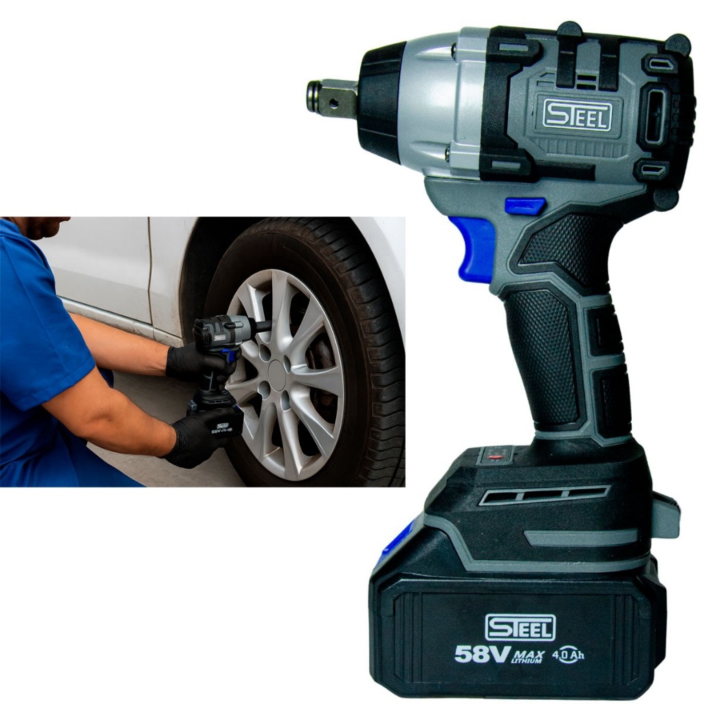 Kit 4em1 Completo Martelete+Lixadeira+Furadeira+Chave Impacto 58V