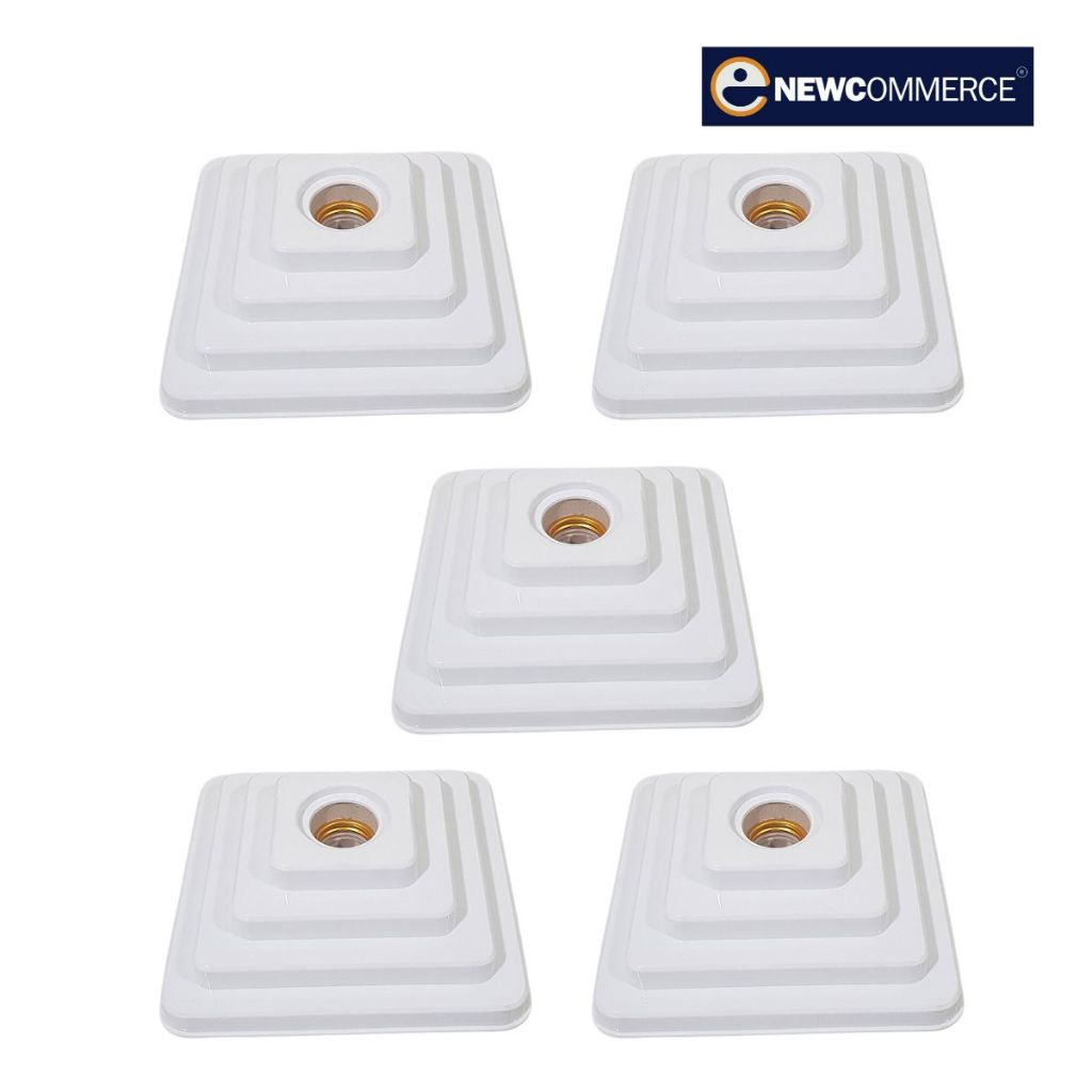 Kit Plafon Quadrado Branco Soquete Porcelana - Globo