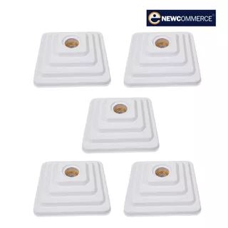 Kit Plafon Quadrado Branco Soquete Porcelana - Globo