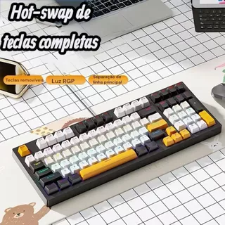 Teclado Mecânico Com Fio Switch Rgb Usb Pc Ps4 Xbox Idioma Português Brasil
