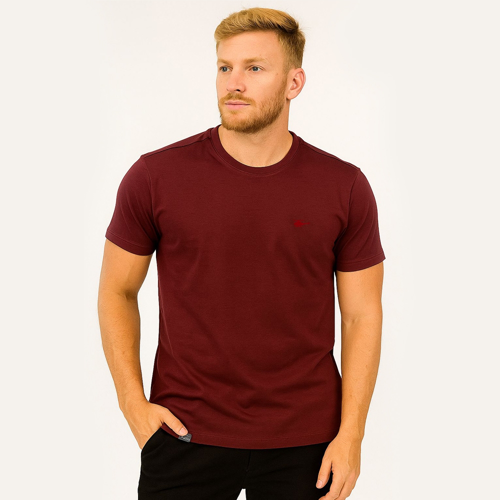 Camiseta Masculina Gola O Básica Sallo Premium Marsala