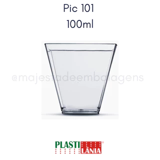 Copinho Acrílico 100ml - PIC 101 - SEM TAMPA - Plastilânia - 10, 20, 30, 40 ou 50 unidades
