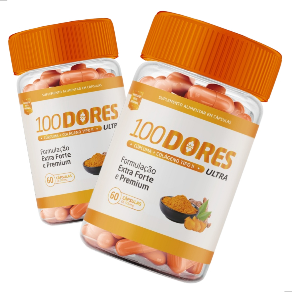 2 Frascos 100 Dores Original Suplemento Natural Em Cápsulas Sem Dores ...