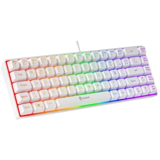 Teclado Gamer Semi Mecânico 60% com Fio Branco Led Rgb Abnt2 Usb Pc Computador Videogame Pequeno