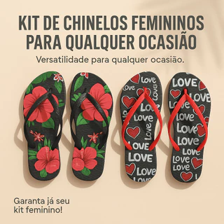 Kit 2 Chinelos Feminina | Estampa Coloridas | Ideal para Verão | 33 ao 40 | Envio Imediato