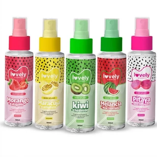 Kit Body Splash Corporal Cheiro de Fruta Lovely Face Beautiful 100 ml