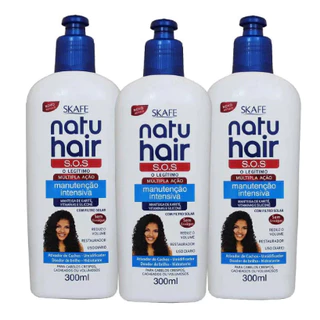Kit c/03 Creme de Pentear Manutenção Intensiva SOS 300ml - Natuhair