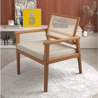 Kit 2 Poltronas Caraíva Com Base Em Madeira No Estofado Linho Várias Cores - MLDM em Oferta na Shopee