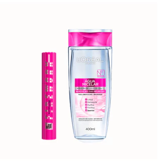 Kit Lash Sensational Firework Maybelline Lavável + Água Micelar Loreal Paris 5 em 1 em Oferta na Shopee