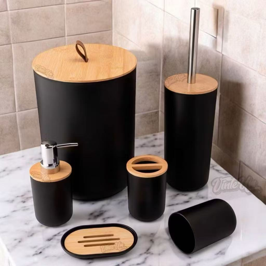 Kit Banheiro Conjunto Acessórios Lixeira Lavabo Peças Luxo