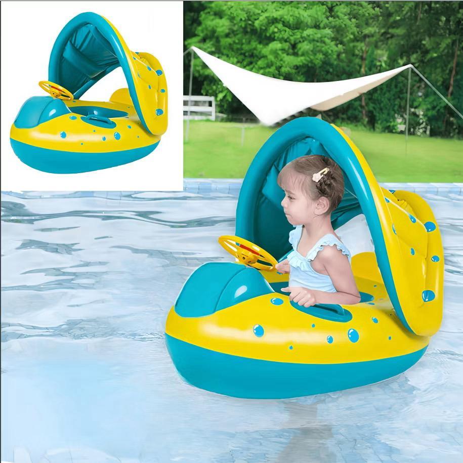 Boia com cobertura Fralda Inflavel Infantil Bebe Brinquedo Piscina Parasol Guardasol