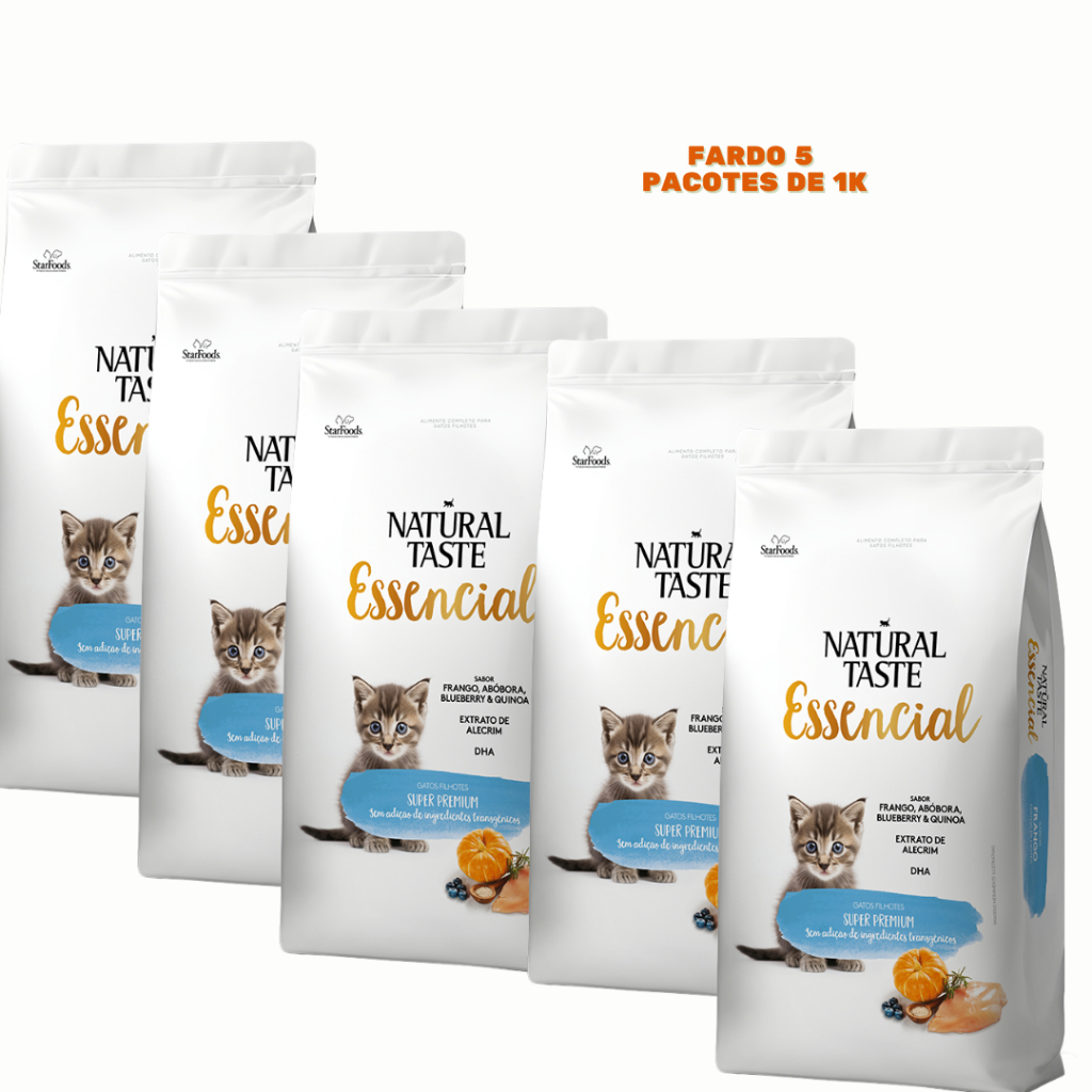 Ração Natural Taste Essencial Gato Filhote Fardo 5p 1k Super Premium ...