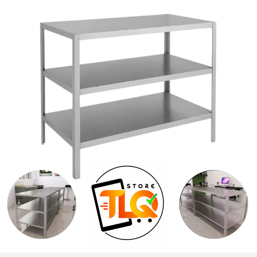 Mesa Essencial Inox 3 Partes Restaurante Anti Bacteriana