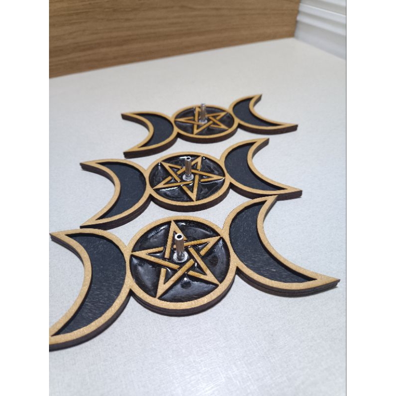 Incensário Triluna Pentagrama Lua Tríplice Wicca | Shopee Brasil