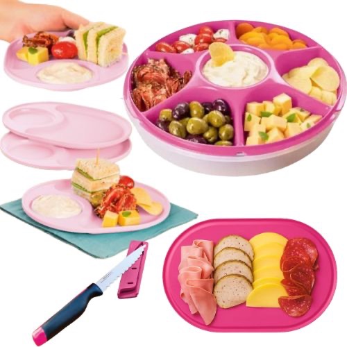 KIT 7 PEÇAS PETISQUEIRA + 4UN PRATO COM SUPORTE + TÁBUA + FACA ...