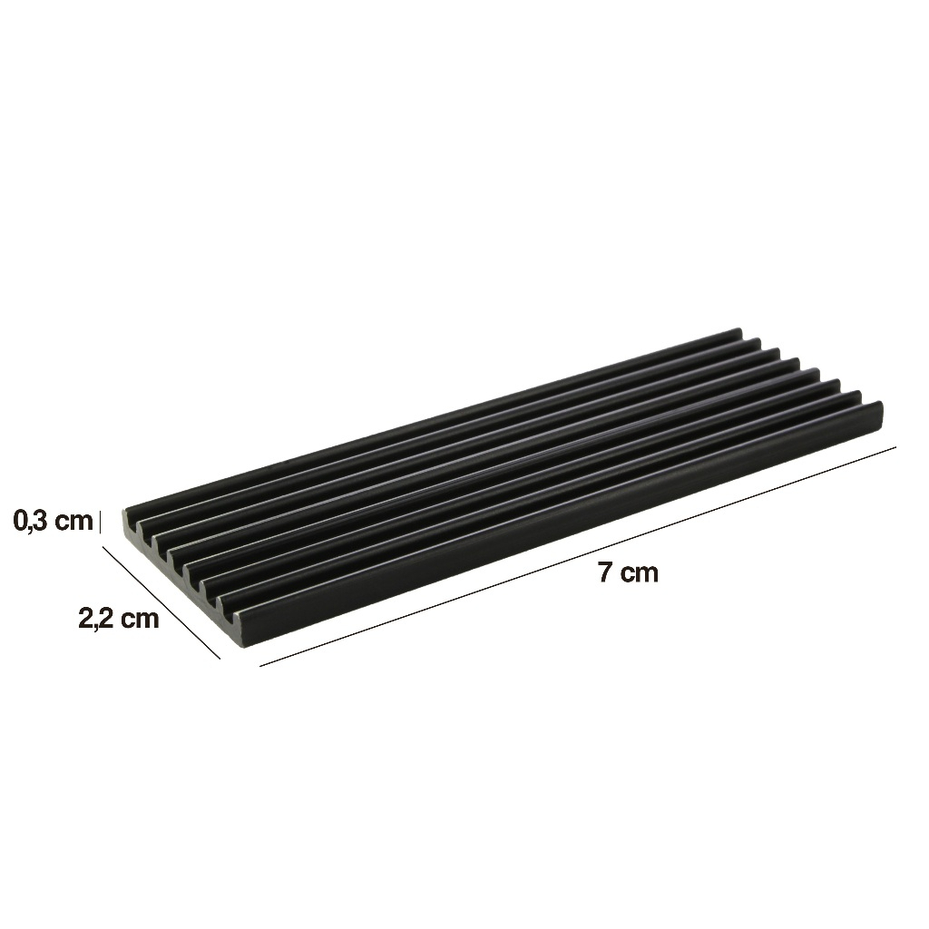 Dissipador Alumínio SSD M.2 NVMe NGFF + Thermalpad para PC PS5 Notebook 0,3cm