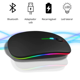 Mouse Sem Fio Bluetooth Portátil Recarregavel Bateria Longa Duração Silencioso Notebook Tablet Windows mac Linux iPad