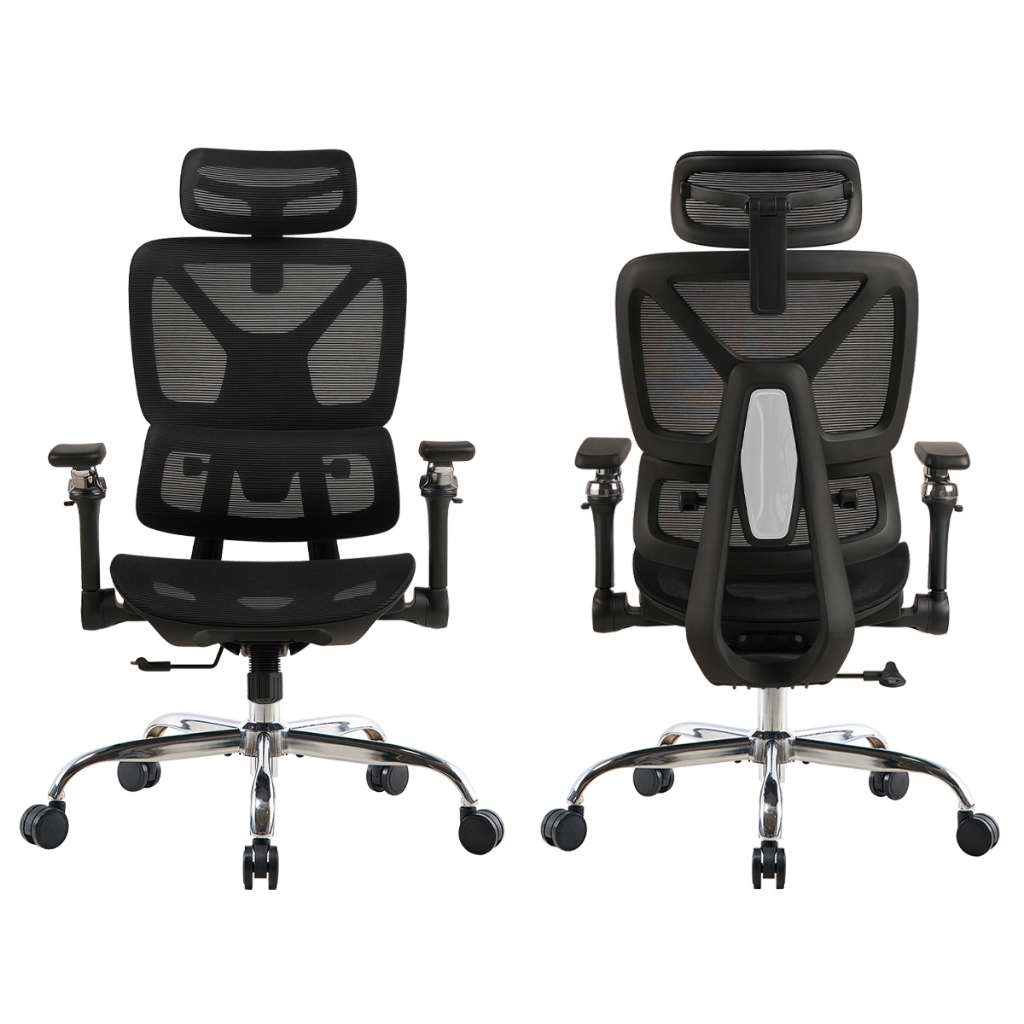 Cadeira Ergonômica Escritório Altura Ajustável Pescoço Regulável Tecido Mesh Lombar Elástico 150kg
