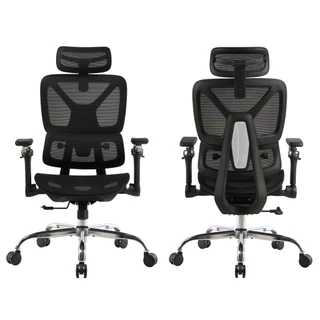 Cadeira Ergonômica Escritório Altura Ajustável Pescoço Regulável Tecido Mesh Lombar Elástico 150kg