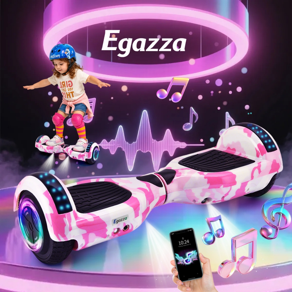 Egazza Rosa Hoverboard Overboard Infantil Skate Elétrico 6.5