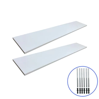2 Prateleira 110x20 Madeira Mdf Branco Com Suporte Invisível em Oferta na Shopee