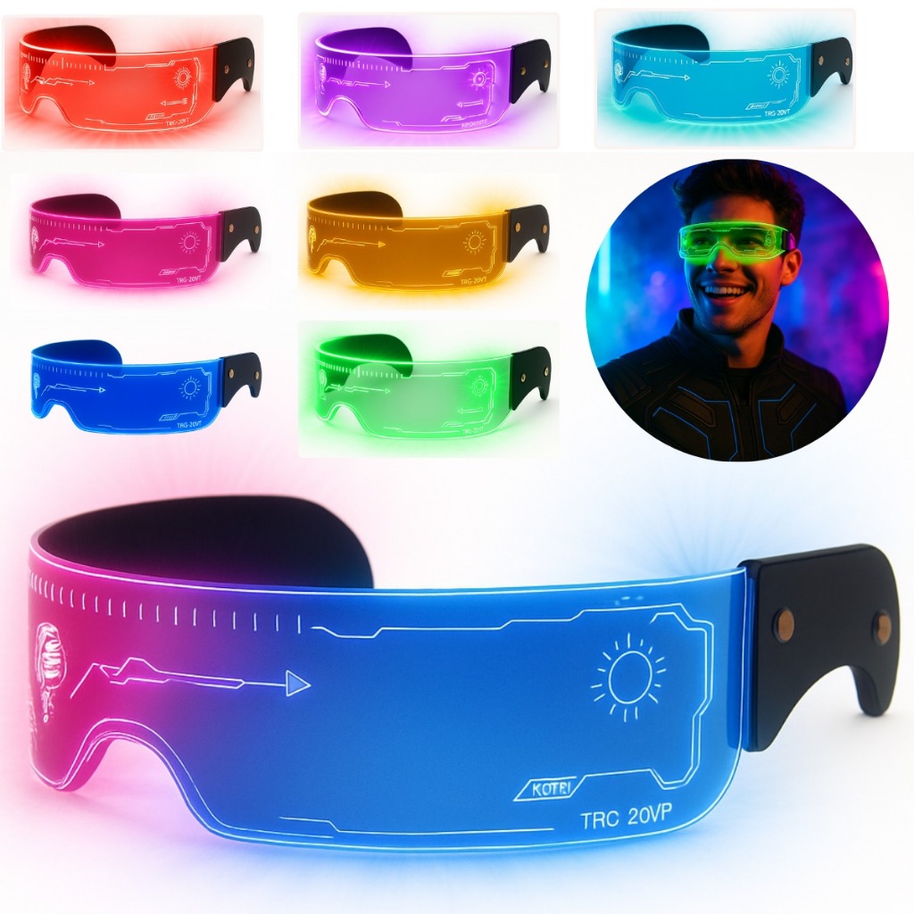 Oculos Led Festa Brilha Pisca Neon Festa Eletronica Luminoso Balada ...