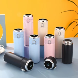 Garrafa Térmica Inox Com Display Temperatura Led 480 Ml Quente e Frio