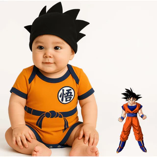 Body Bebê Infantil Mêsversário Temático Dragon Ball Super Confortável Linha Premium