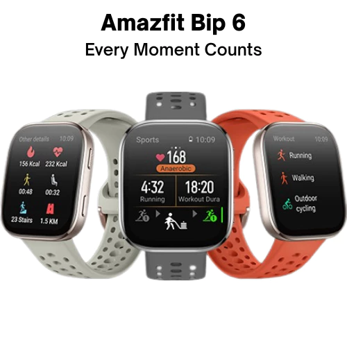 Super Promoção AliExpress: T-Rex 3, Bip 6, Balance e Muito Mais com Cupons e Descontos Exclusivos Smartwatch Amazfit Bip 6 Global Tela AMOLED 1.97" GPS 5 Satélites Oxímetro e Bateria de até 26 Dias<br>