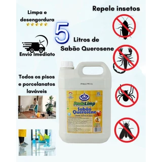 Sabão Querosene 5L Repelente Limpa e Da Brilho Concentrado Limpeza pesada desengordura Afasta insetos limpeza de pisos em Oferta na Shopee
