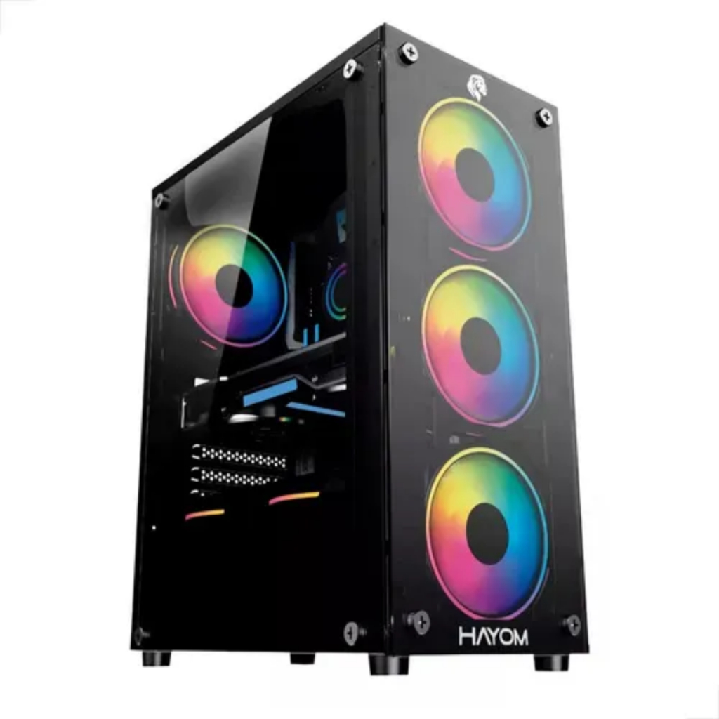 Gabinete Pc Gamer 4 Fans Rgb Led Vidro Temp. Frontal & Lat.