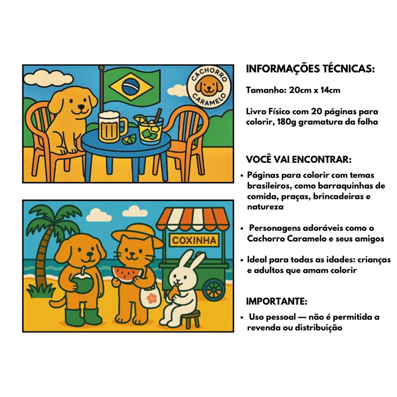 CARAMELO GOODS - Livro para Colorir, cachorro caramelo | Shopee Brasil