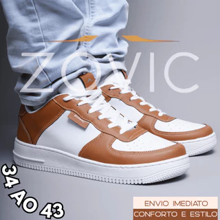 Tênis Masculino Branco Lançamento Couro Street 34 a 43 Elegância e Estilo