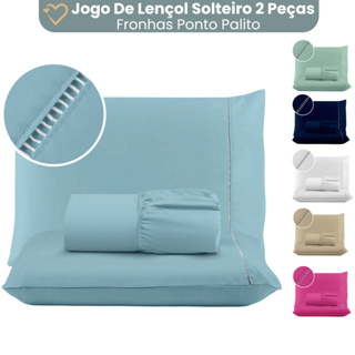 Jogo de Lençol Cama Solteiro 02 Peças 400 Fios Micropercal Ponto Palito