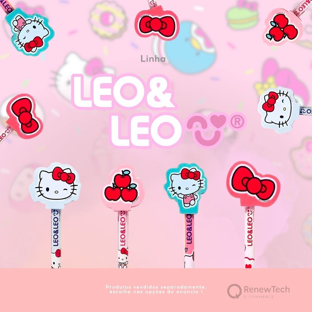 Lápis Gráfite Hb Com Borracha Hello Kitty - Leo E Leo | Shopee Brasil