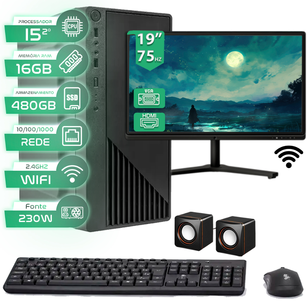 Foto de Computador Completo Intel Core I5 16gb Ssd 480gb Monitor 19