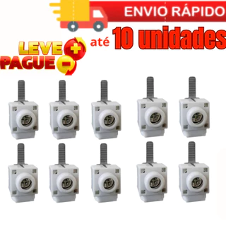 Kit até 10 Conector Terminal Genérico 25mm Saída Frontal Elétrico Conexão Para Barramento Trilho DIN