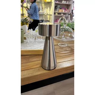 Luminária De Mesa Led Sensível Ao Toque Carregável Inox Luxo