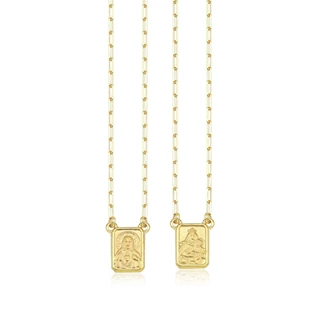 Escapulário de Ouro 18k Sagrado Coração Jesus e Nossa Senhora do Carmo mini em Oferta na Shopee
