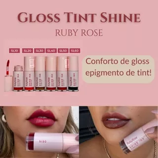 Gloss Tint Labial Shine Ink by RUBY ROSE HBL6600 - LINHA ROSA em Oferta na Shopee