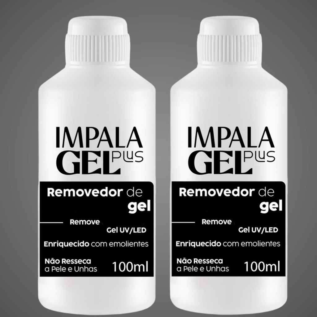 KIT 02 UND Removedor de Esmalte em Gel 100ML Esmaltação UV LED Impala ...