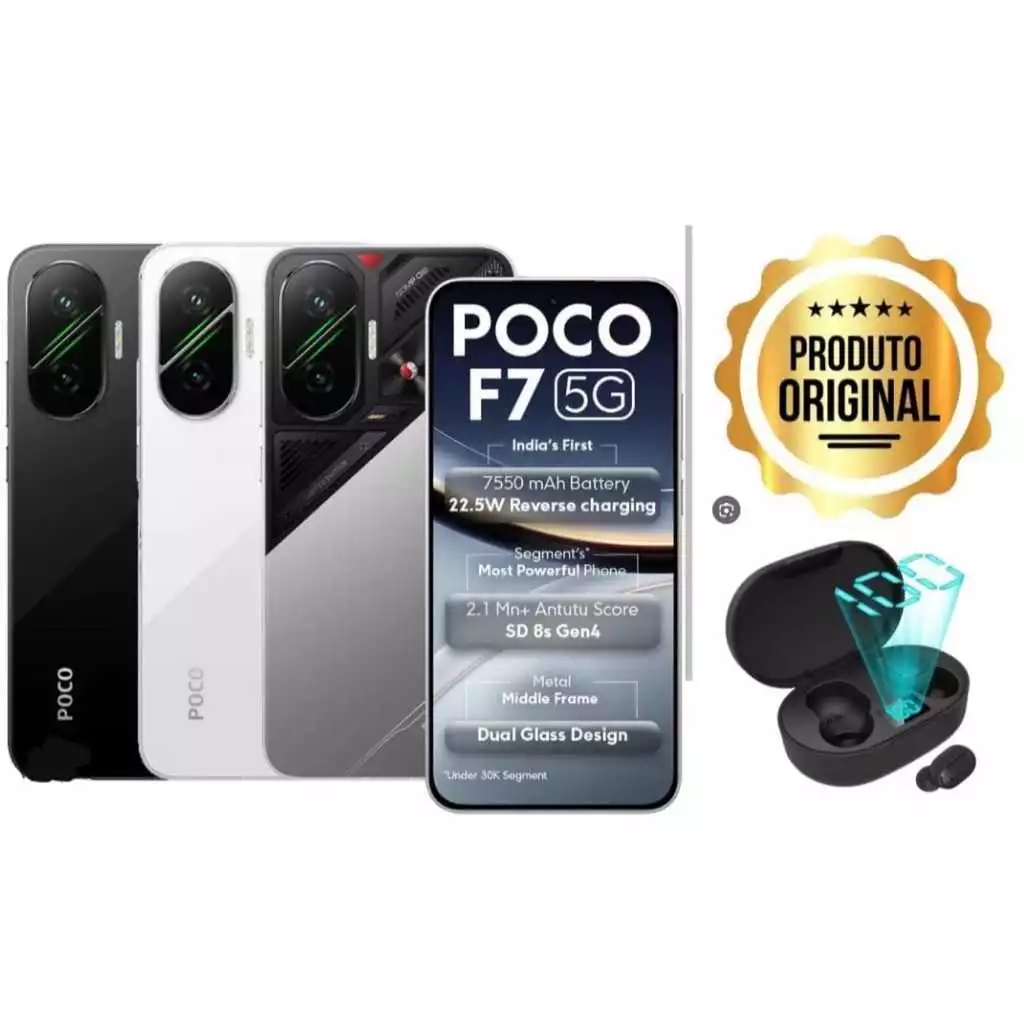 Xiaomi Poco F7 512 GB 12 RAM GLOBAL + FONE DE BRINDE + NOTA FISCAL<br>
