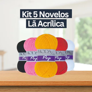 Kit 5 Novelos Fio Lã Pop Moda Fios 40g - 96 m em Oferta na Shopee