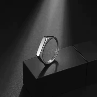 Anel Dedinho Quadrado Achatado Aço Inoxidável Inox Antialérgico Unissex Feminino Masculino