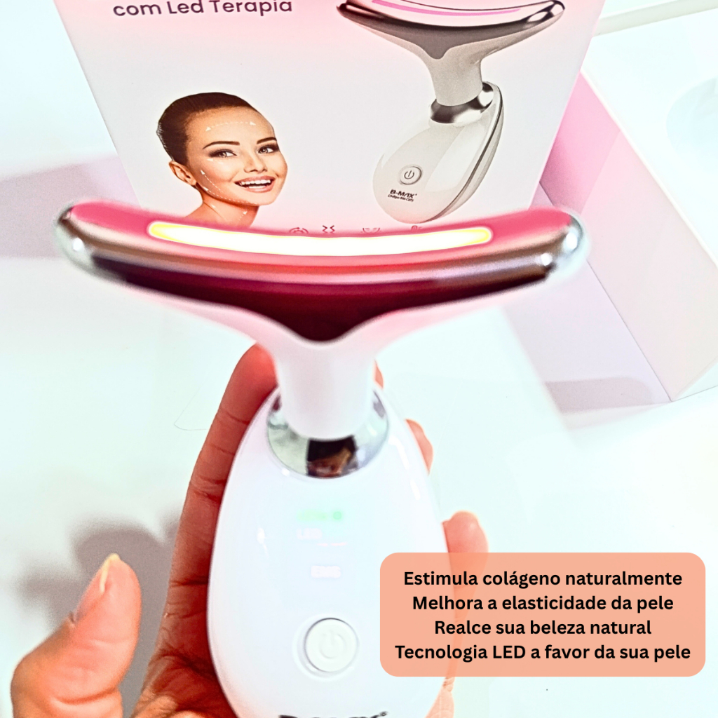 Massageador Facial B-MAX BM-C075 | Led Terapia + Calor | Shopee Brasil