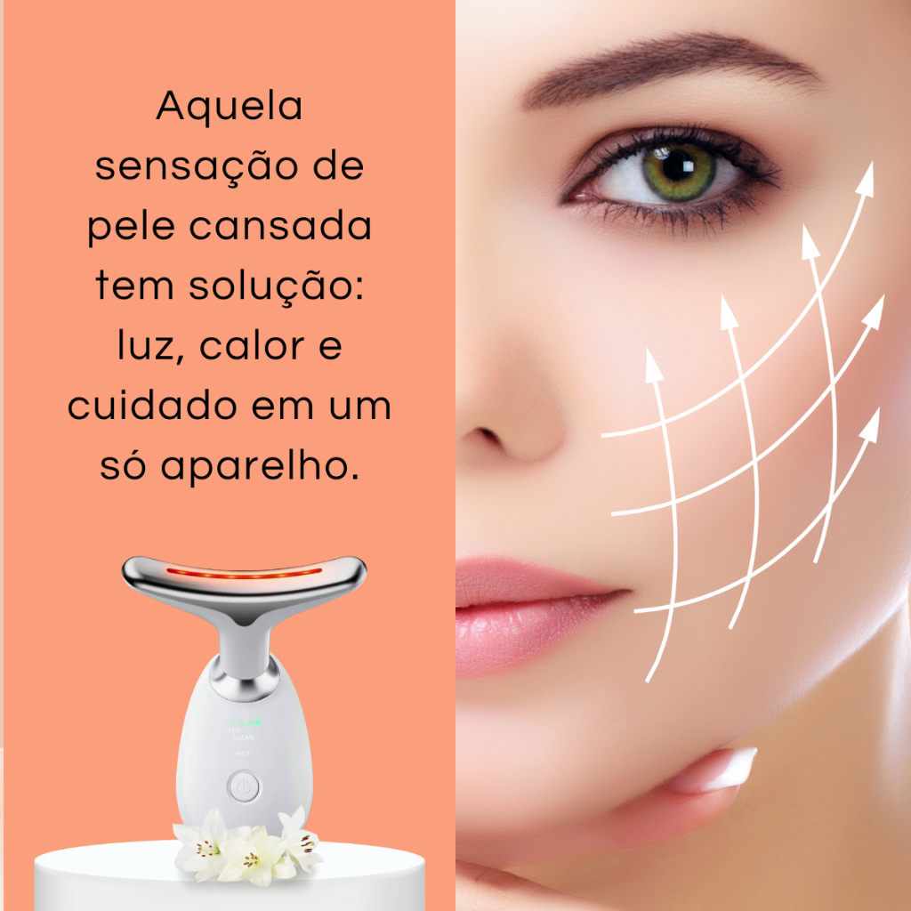 Massageador Facial B-MAX BM-C075 | Led Terapia + Calor | Shopee Brasil