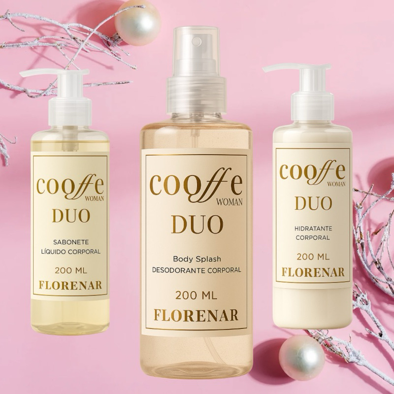 1 Kit Feminino Body Splash Coffee duo com gliter 200Ml + 1 Hidratante ...