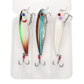 Kit 3 Iscas Artificiais Minnow Meia Água Tucunaré Robalo 8,6cm 9,1g