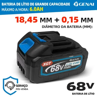 Bateria Makita 68V 6.0Ah (6000mAh) Li-Ion - Para Motosserra e Parafuradeira - Original